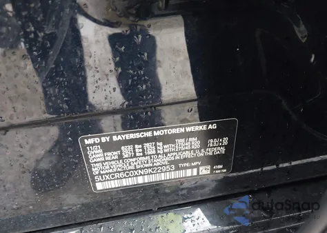 2022 BMW X5 xDrive40I from USA, damaged, VIN 5UXCR6C0XN9K22953